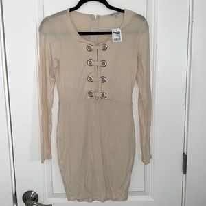 Nude Long Sleeve Dress